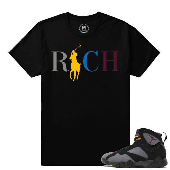 Bordeaux 7s matching sneaker tees - Country Club Rich - Black