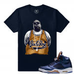 Air Jordan 5 Bronze Match Sneaker Tee | Bad Boy | Navy T shirt