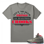 Camo shirts match Jordan 5s 'Halfway Crooks' - Olive