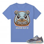 Carbon Blue Yeezy 700 | Nuwave Angry Bear | Blue shirt