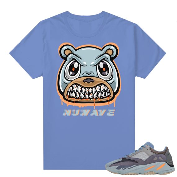 Carbon Blue Yeezy 700 | Nuwave Angry Bear | Blue shirt