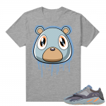 Carbon Blue Yeezy 700 | Bear Drip | Heather Grey shirt