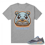 Carbon Blue Yeezy 700 | Nuwave Angry Bear | Heather Grey shirt