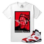 Carmine 6s matching Sneaker Tees | MJ six rings Sneaker tee White