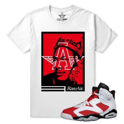 Carmine 6s matching Sneaker Tees | MJ six rings Sneaker tee White