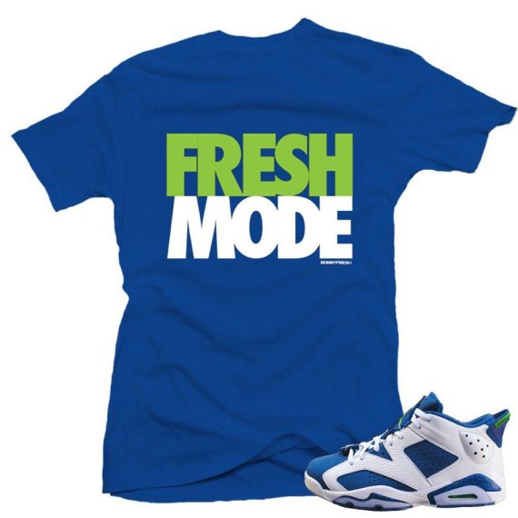 Air Jordan 6 Ghost Green lows shirts to match 'Fresh Mode' Royal Tee