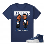 Air Jordan retro 12 Indigo sneaker tees - Navy - Bad Boys