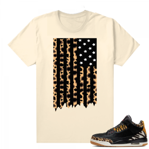 Animal Instinct 3s shirt Cream - Cheetah Flag