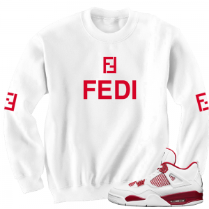 Air Jordan 4 Alternate 89 match 'Fedi' Crewneck| White Crewneck