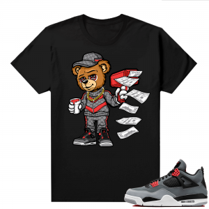 Jordan 4 Infrared Shirts - Black Cash Cannon Bear