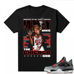 Jordan 4 Infrared Shirts - Black Chicago God