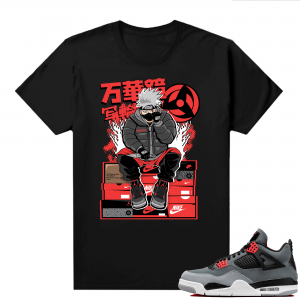 Jordan 4 Infrared Shirts - Black Kakashi