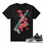 Jordan 4 Infrared Shirts - Black Marcello Gior AK Floral