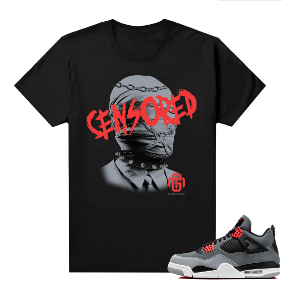 Jordan 4 Infrared Shirts - Black Marcello Gior Censored