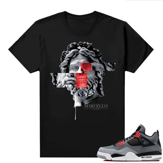 Jordan 4 Infrared Shirts - Black Marcello Gior Greek God