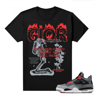 Jordan 4 Infrared Shirts - Black Marcello Gior No Weapon Against Me