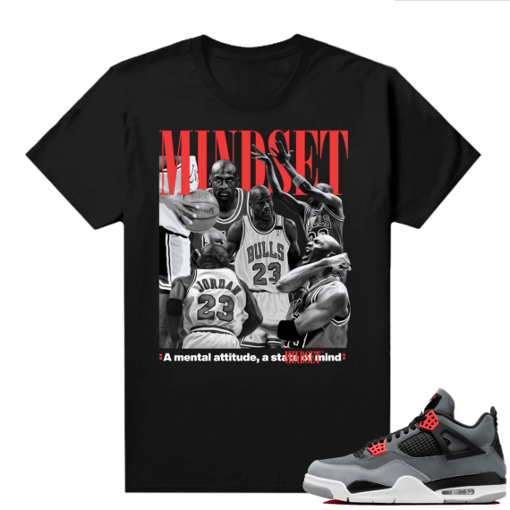 Jordan 4 Infrared Shirts - Black Mindset MJ Collage