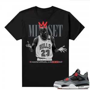 Jordan 4 Infrared Shirts - Black Mindset MJ Shrug