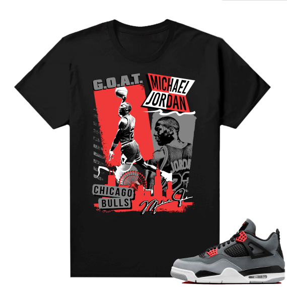 Jordan 4 Infrared Shirts - Black Retro MJ