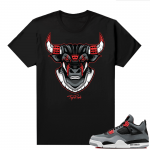 Jordan 4 Infrared Shirts - Black TopRank Infrared Bull