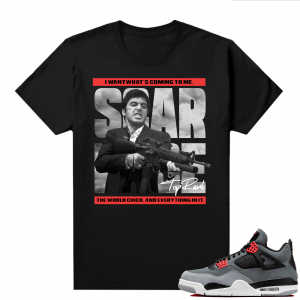 Jordan 4 Infrared Shirts - Black TopRank Scarface