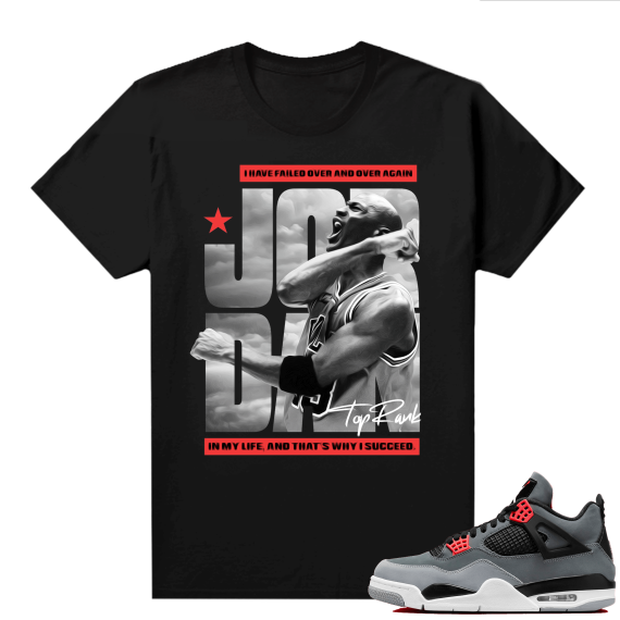 Jordan 4 Infrared Shirts - Black TopRank Succeed