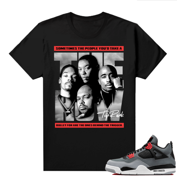 Jordan 4 Infrared Shirts - Black TopRank The Row