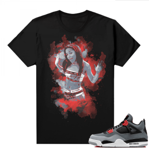 Jordan 4 Infrared Shirts - Black Watercolor Aaliyah