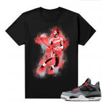 Jordan 4 Infrared Shirts - Black Watercolor MJ