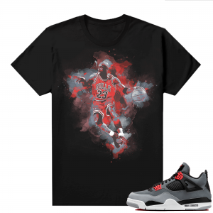 Jordan 4 Infrared Shirts - Black Watercolor MJ Finesse