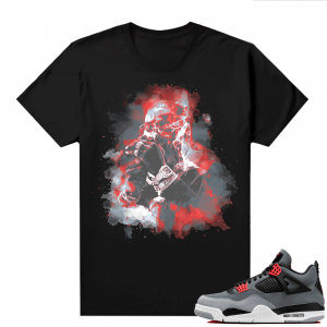 Jordan 4 Infrared Shirts - Black Watercolor Pop Smoke