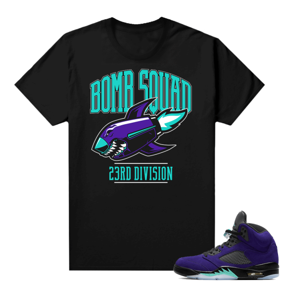 Alternate Grape 5s Sneaker Tees - Black - Bomb Squad V1