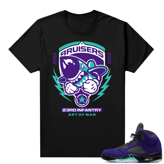 Alternate Grape 5s Sneaker Tees - Black - Bruiser 23 Infantry