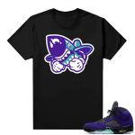 Alternate Grape 5s Sneaker Tees - Black - Bruiser Logo