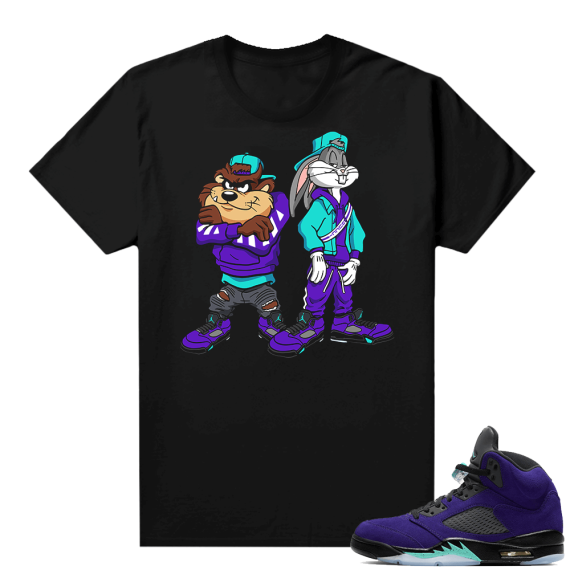 Alternate Grape 5s Sneaker Tees - Black - Bugs and Taz