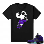 Alternate Grape 5s Sneaker Tees - Black - Fly Snoopy