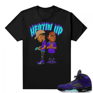 Alternate Grape 5s Sneaker Tees - Black - Heatin Up