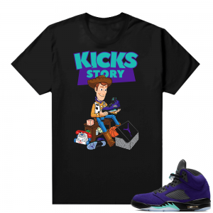 Alternate Grape 5s Sneaker Tees - Black - Kicks Story