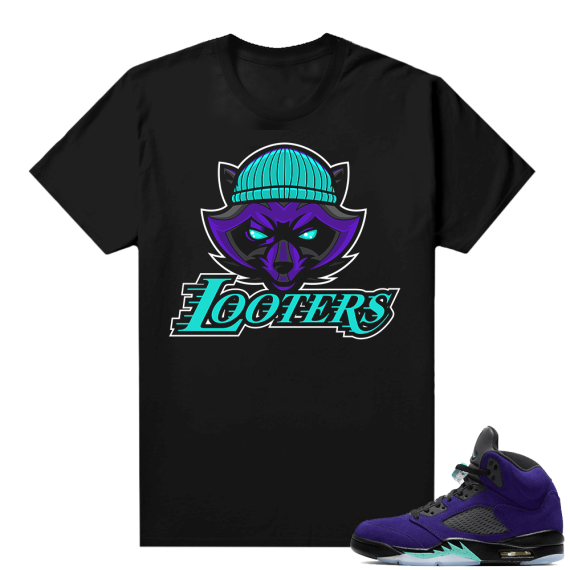 Alternate Grape 5s Sneaker Tees - Black - Looters