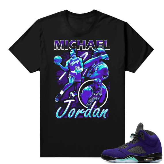 Alternate Grape 5s Sneaker Tees - Black - MJ Vintage Sports