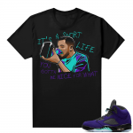 Alternate Grape 5s Sneaker Tees - Black - Nice For What