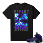 Alternate Grape 5s Sneaker Tees - Black - Nispey Vintage Rap