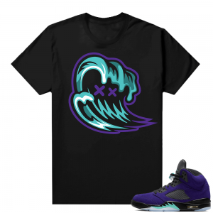 Alternate Grape 5s Sneaker Tees - Black - Nuwave Tsunami Logo