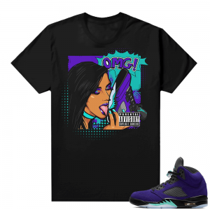 Alternate Grape 5s Sneaker Tees - Black - OMG Sneakers