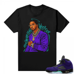 Alternate Grape 5s Sneaker Tees - Black - Pop Smoke Tribute