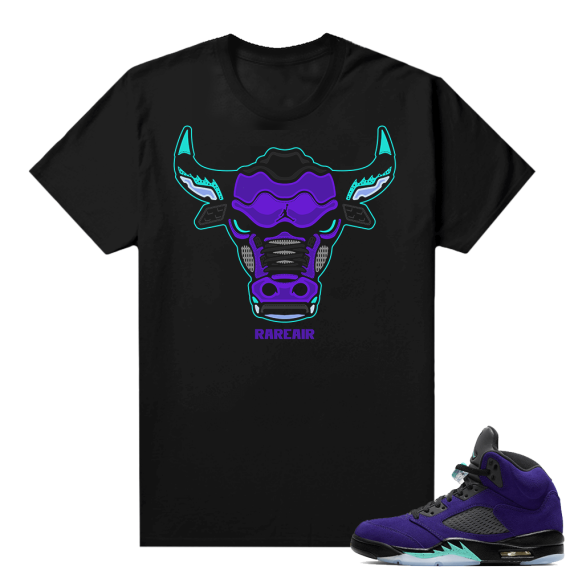 Alternate Grape 5s Sneaker Tees - Black - Rare Air Bull