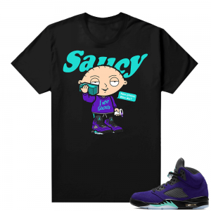 Alternate Grape 5s Sneaker Tees - Black - Saucy