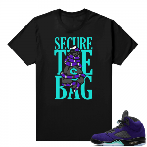 Alternate Grape 5s Sneaker Tees - Black - Secure the Bag