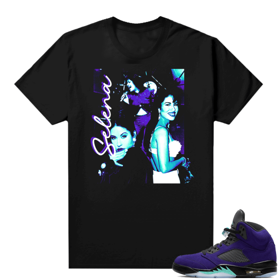 Alternate Grape 5s Sneaker Tees - Black - Selena