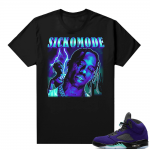 Alternate Grape 5s Sneaker Tees - Black - Sicko Mode